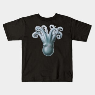 Shimmery Blue  Upside-Down Octopus Kids T-Shirt